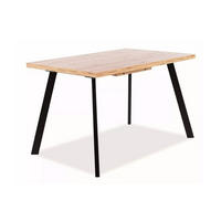 ESSTISCH Brick Eiche Artisan / Schwarz 120-160 / 80 / 75cm - Eichefarben/Schwarz, Holz/Holzwerkstoff (80/120/75cm) - Feldmann-Wohnen