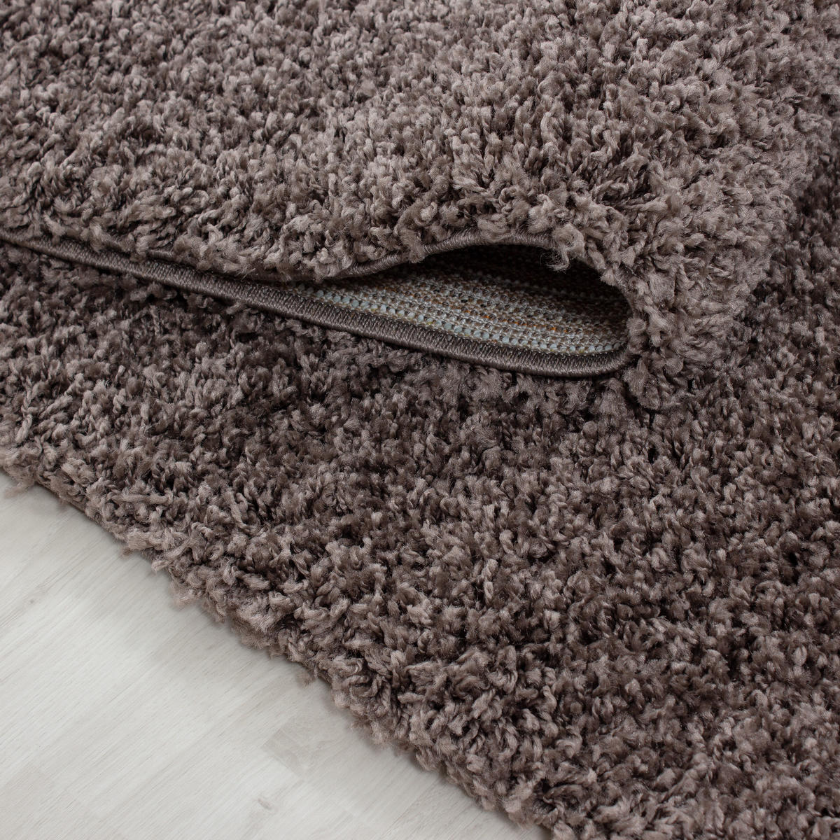 TEPPICH Hochflor Unifarben Polypropylen Wohnzimmer Shaggy Taupe Rechteckig 140x200 - Taupe, Textil (140/200cm) - KADIMA DESIGN