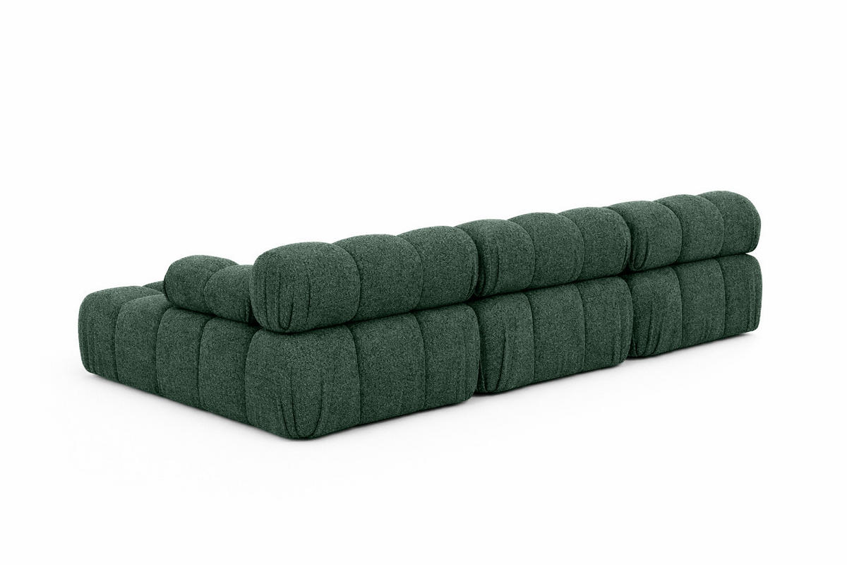 ECKSOFA U-Form, Stoff Bouclé Abriamo, Dunkelgrün, Selia U - Dunkelgrün, Holz (285/70/160cm) - Kaiser Möbel