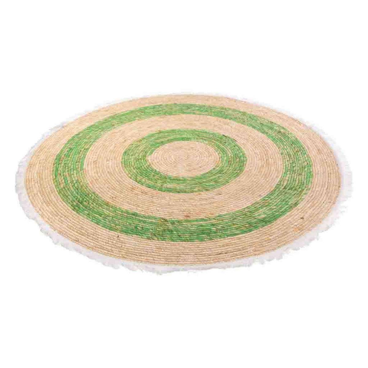 NATURFASERTEPPICH grün handgewebt D120x1 cm - Beige/Hellgrün, Naturmaterialien (120/120cm) - Wanderlust