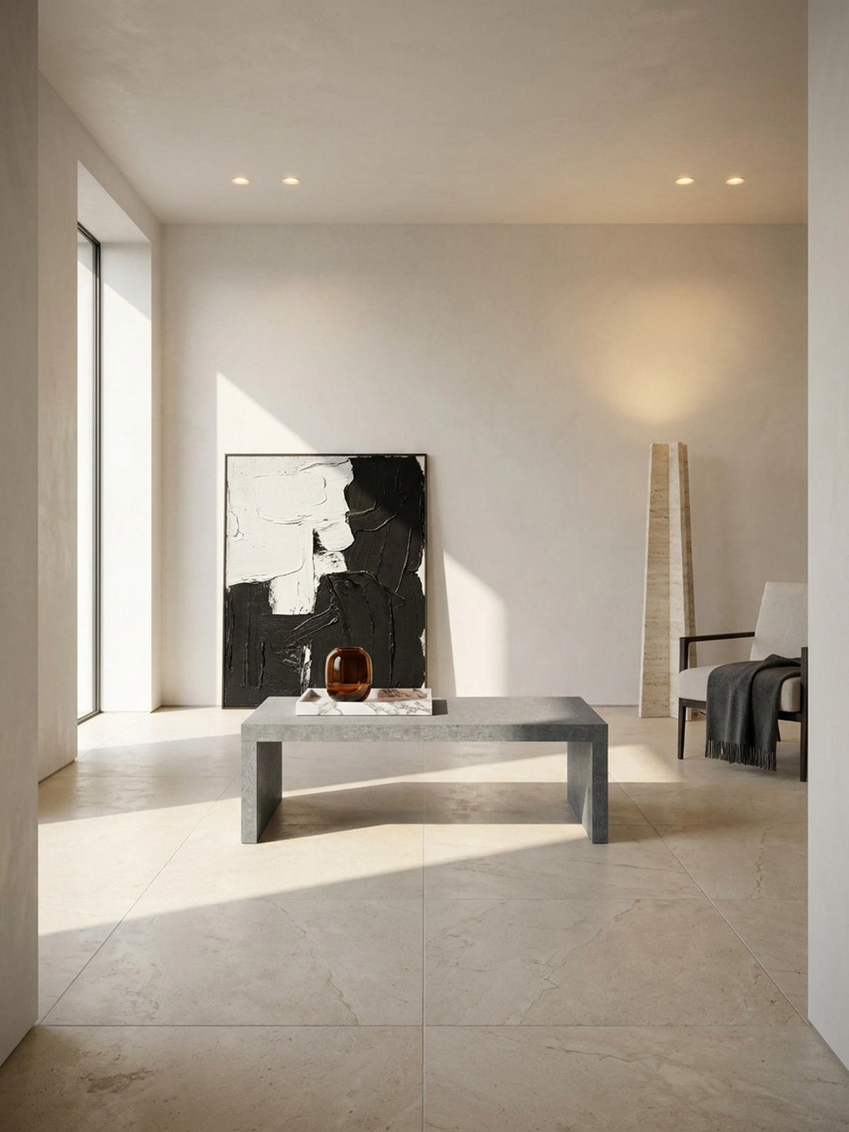 COUCHTISCH in Beton-Optik, zeitloses Design, rechteckig, schlicht, Grau 110x55x35 cm - Grau, Holzwerkstoff (55/110/35cm) - KADIMA DESIGN