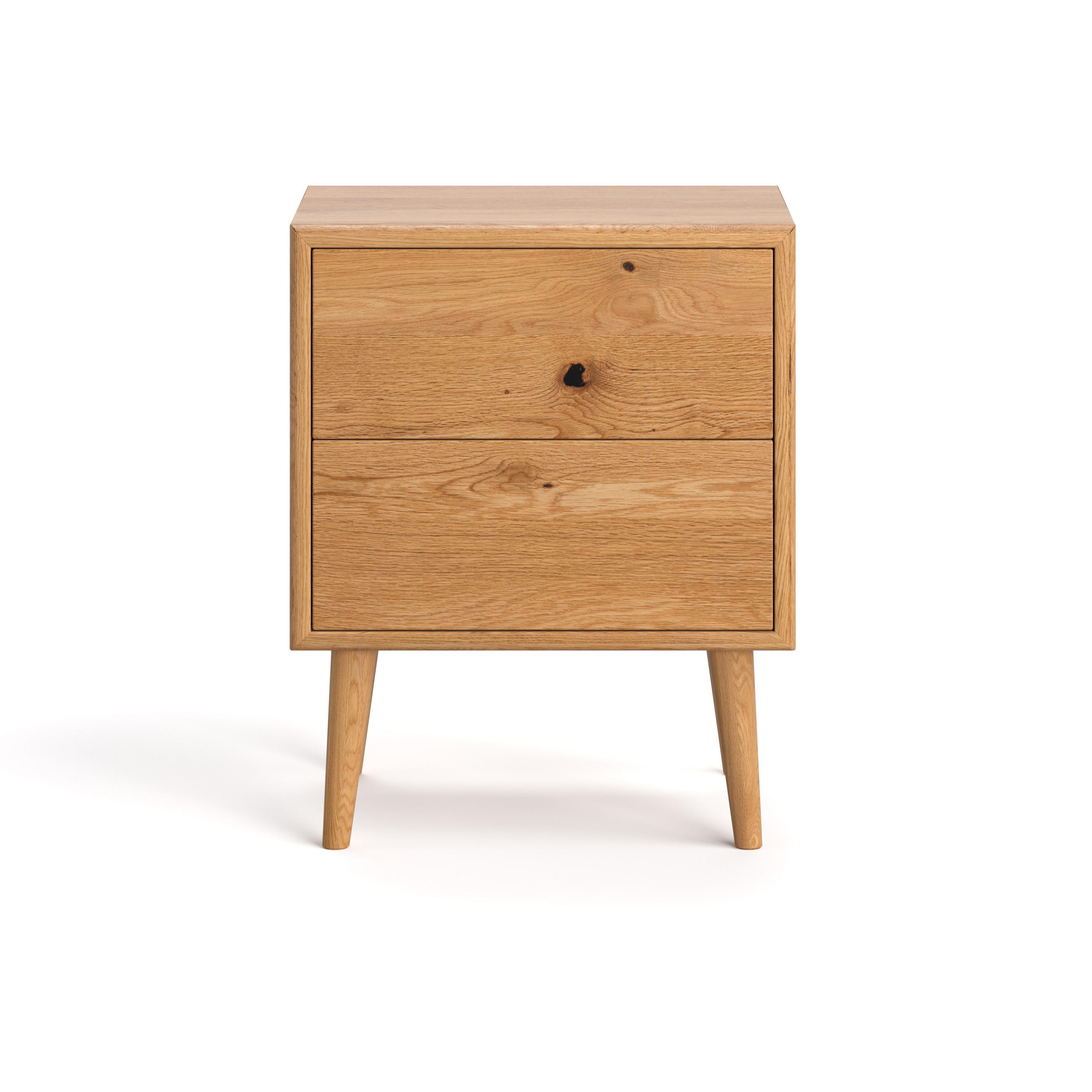 NACHTTISCH Selene zwei Schubladen aus massivem Eichenholz - Eichefarben/Braun, Holz (50/62/40cm) - Danzz