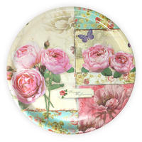 TABLETT rund England Rose, Melamin ServierTablett rund Ø 40 cm - Rosa, Kunststoff (40/2/40cm) - Lashuma