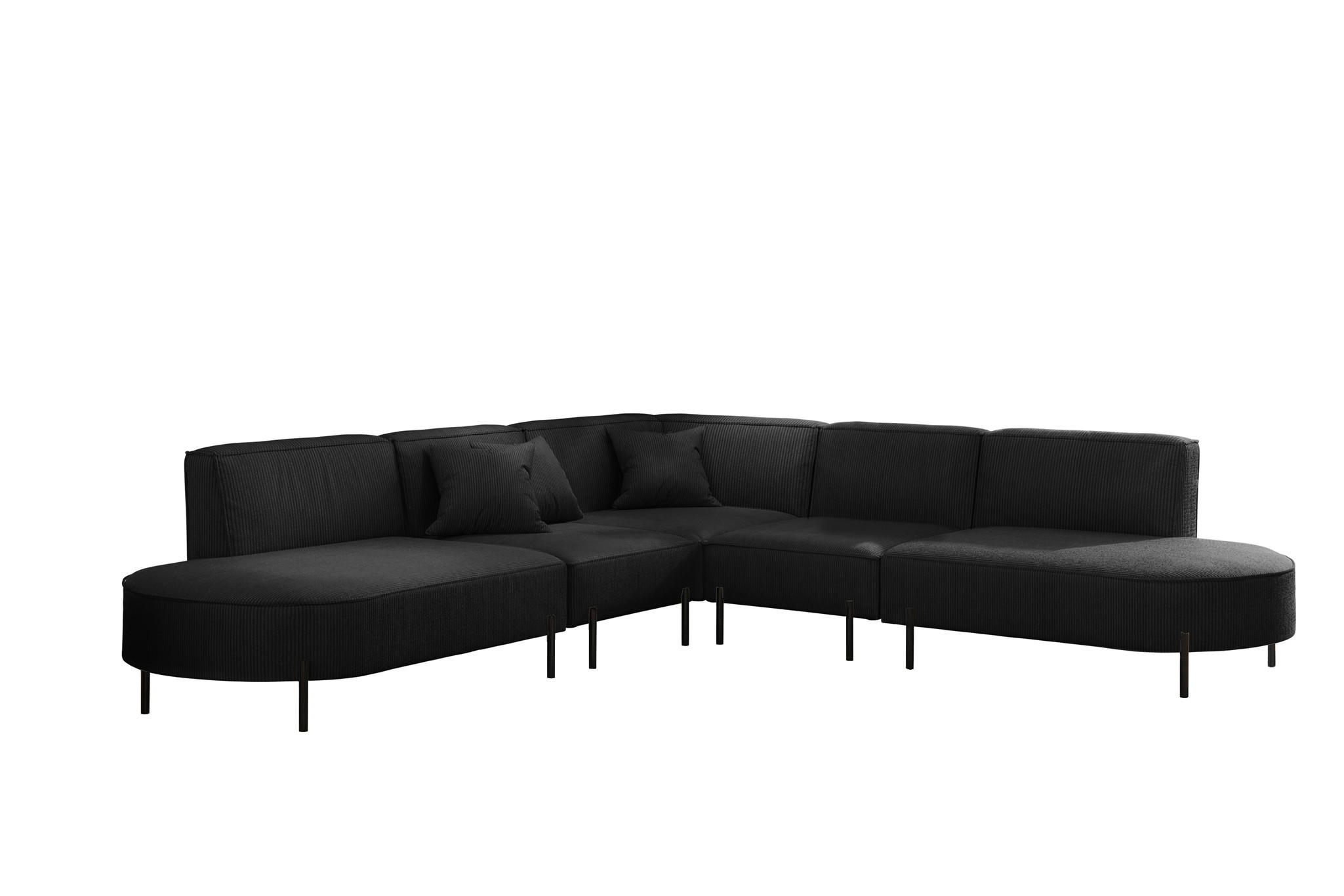 ECKSOFA Valencia - Schwarz, Holzwerkstoff/Textil (303/303cm) - Fun Möbel