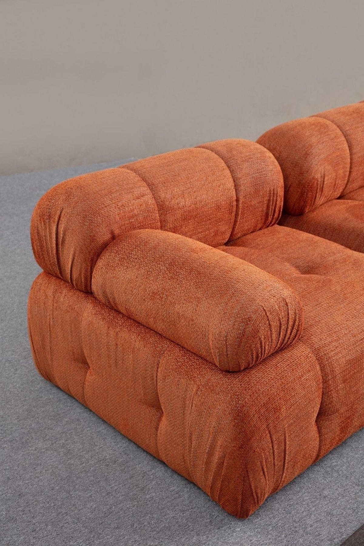 ECKSOFA inklusive Hocker - Schwarz/Orange, Holz/Kunststoff (290/160cm) - myHomelando