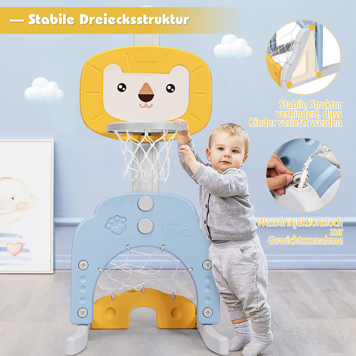 BASKETBALLKORB Fußballtor Golf Multicolor - Multicolor, Kunststoff (51/54cm) - COSTWAY