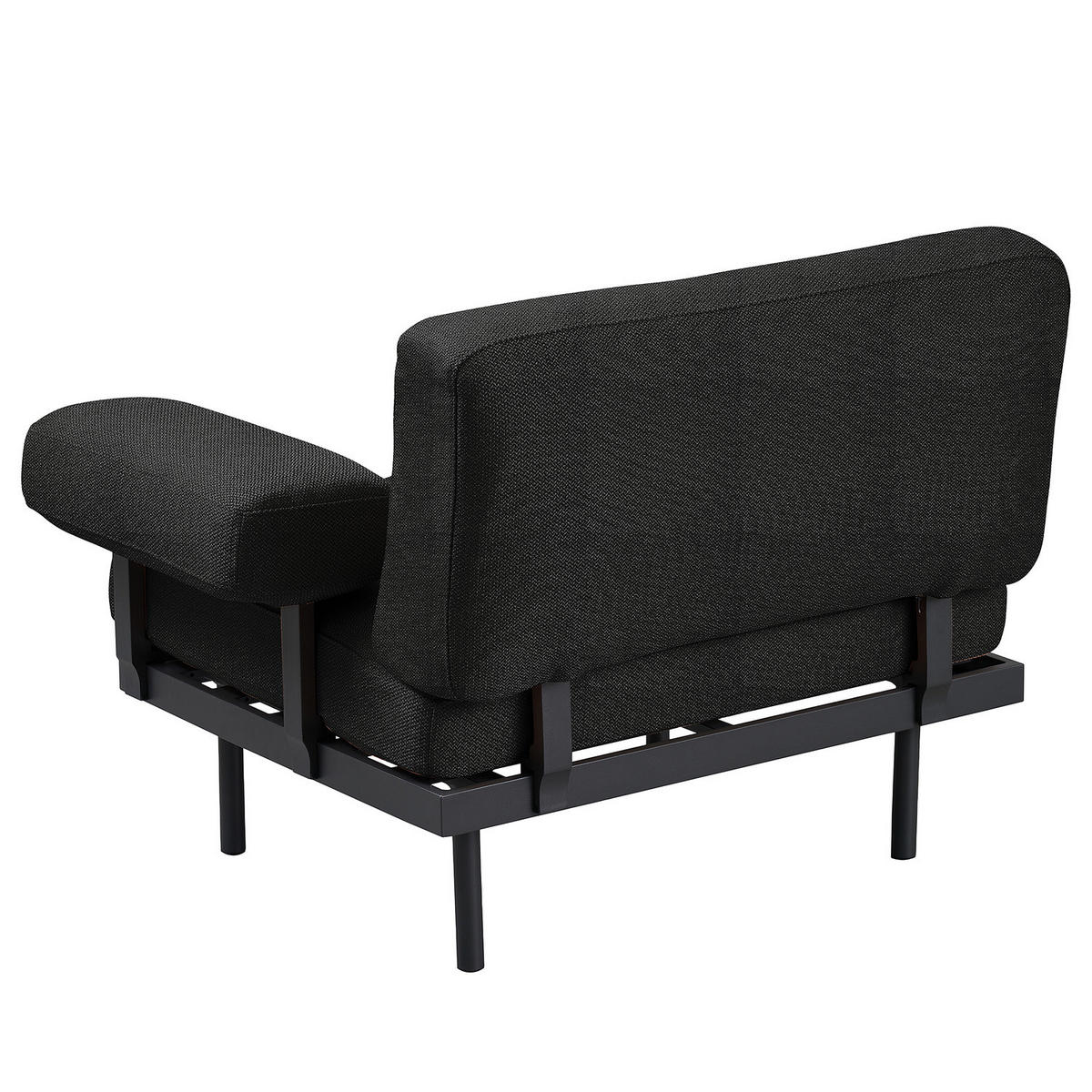 OUTDOOR-SESSEL - Schwarz, Textil/Metall (112/80/84cm) - home24