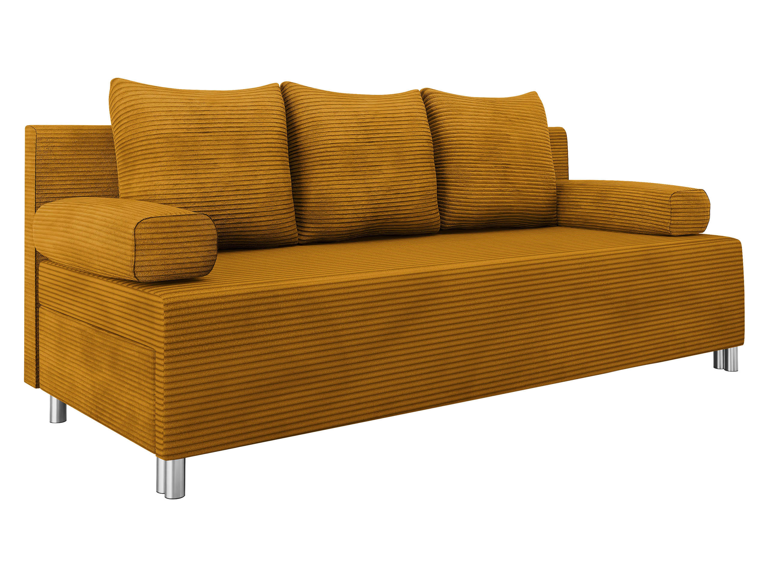 SCHLAFSOFA Dover Cord - Chromfarben/Braun, Holz/Kunststoff (192/86/80cm) - MIRJAN24