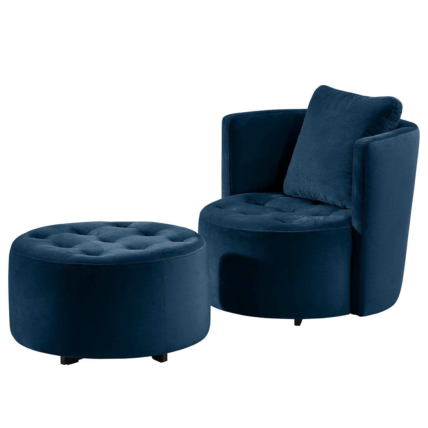 SESSEL - Schwarz/Dunkelblau, Textil (65/65/40cm) - home24