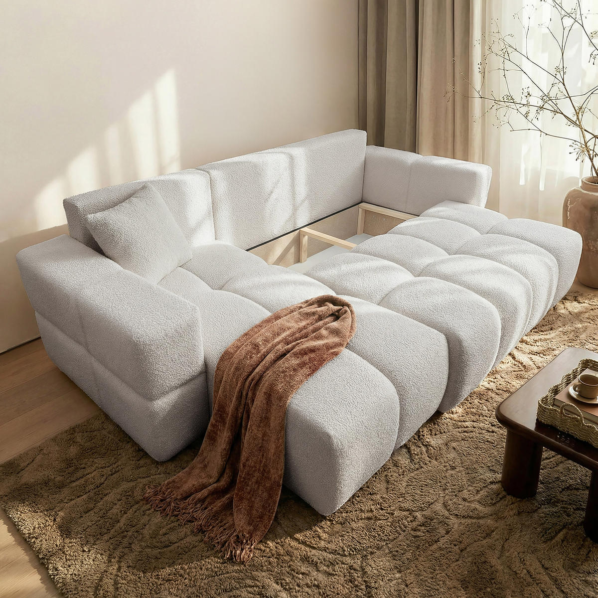 ECKSOFA BUENO mit Schlaffunktion und Bettkasten Dunkelgrau - Dunkelgrau, Kunststoff/Textil (250/148cm) - Idohome