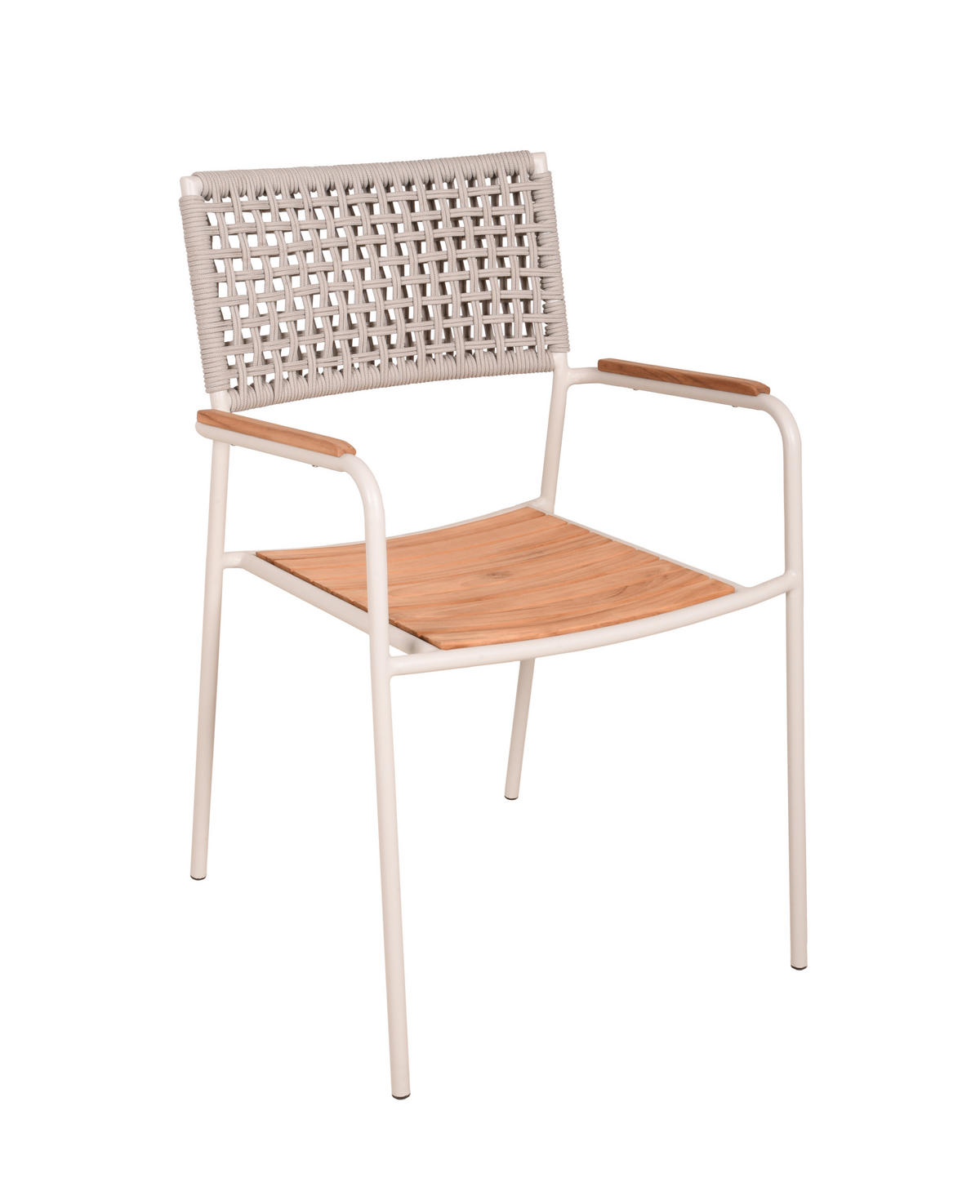 GARTENSTUHL Mila 4er Set Teak Weiß 84x55x54cm - Weiß, Holz (55/84/54cm) - DELUKE