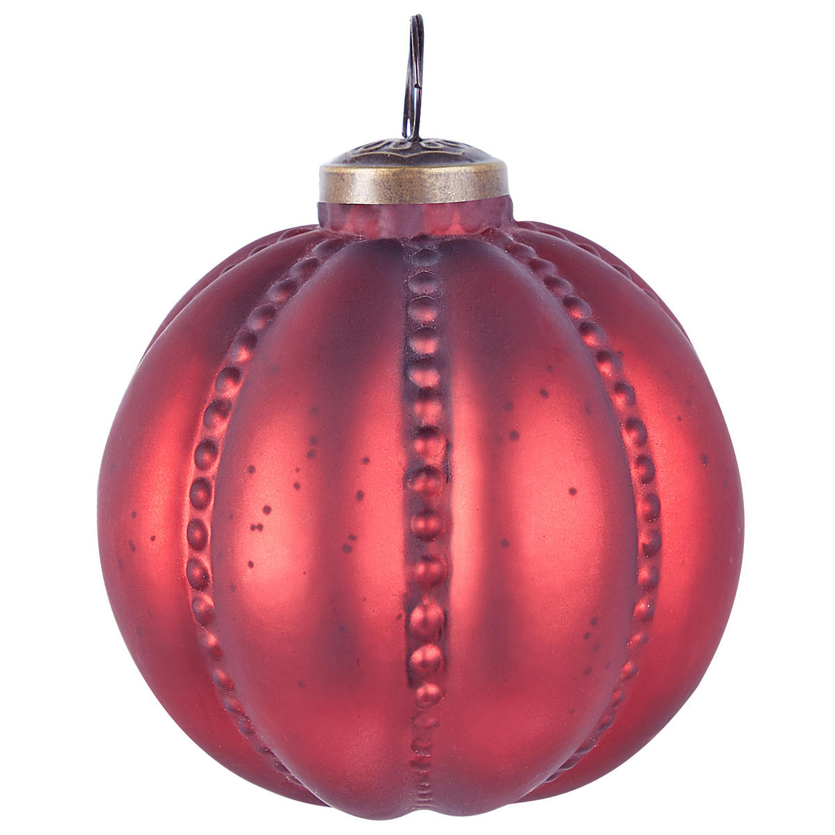 WEIHNACHTSKUGEL 6er Set Glas Rot Argentin - Rot, Glas (10/14/10cm) - Beliani