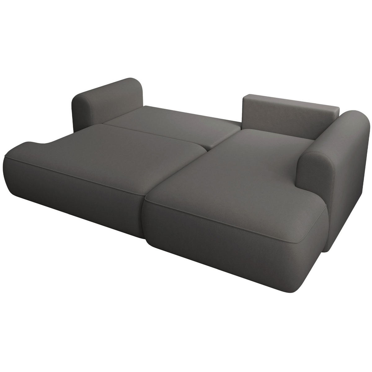 ECKSCHLAFSOFA Ovo Mini Dunkelgrau Easy-Clean-Samtbezug - Dunkelgrau/Schwarz, Kunststoff/Textil (156/238cm) - Selsey