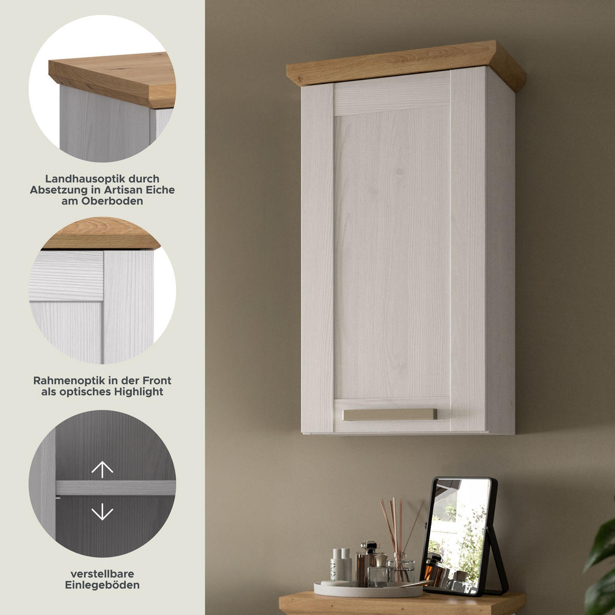 HÄNGESCHRANK Siena (B/H/T: ca. 39/71/34 cm) in Sibiu Lärche Nachbildung/Sibiu Lärche Nachbildung - Lärchefarben, Holzwerkstoff (39/71/34cm)