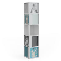 KINDERREGAL Lio Weiß 33.3 x 162.2 cm mit 4 Faltboxen - Weiß, Holzwerkstoff (33.3/162.2/33.3cm) - Vicco