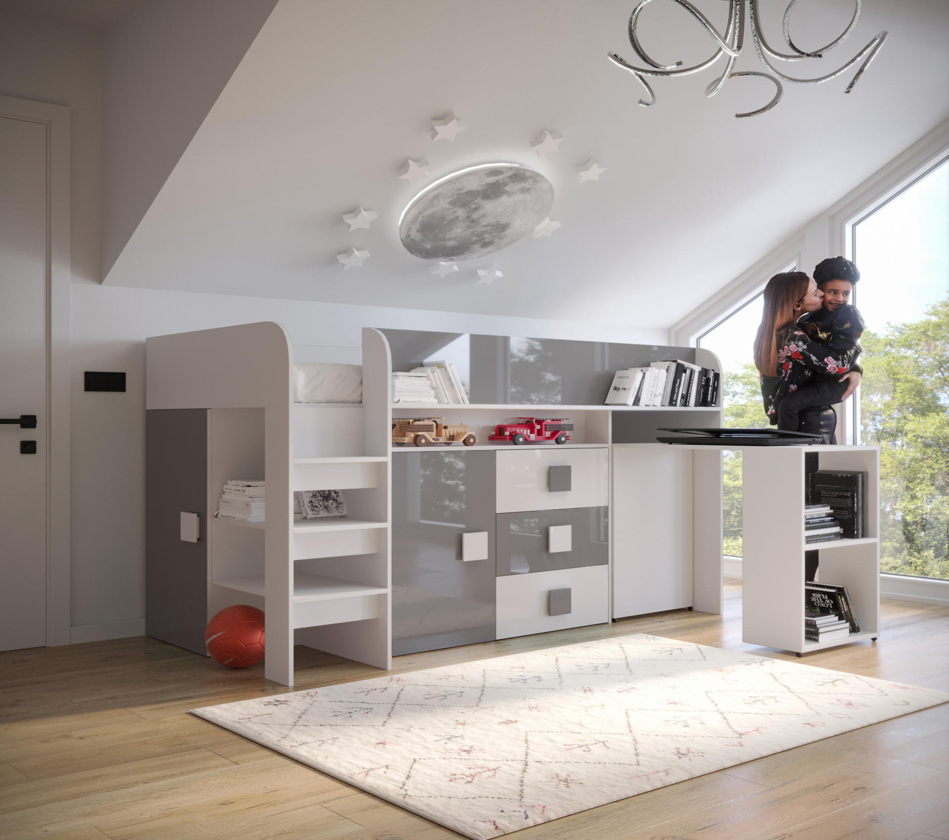 HOCHBETT 203,3/106,6/125 - Weiß/Grau, Holz (90/200cm) - MÖBEL KRYSPOL