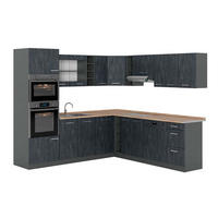 ECKKÜCHE R-Line, Schwarz Beton/Anthrazit, 247 x 237 cm AP Eiche - Anthrazit/Schwarz, Holzwerkstoff (247/206.8/60cm) - Vicco