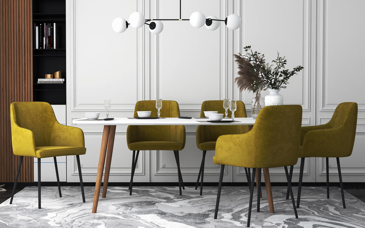 ESSTISCH Tinjan Weiß 160/100 cm - Beige/Weiß, Holz/Holzwerkstoff (160/100/74cm) - Selsey