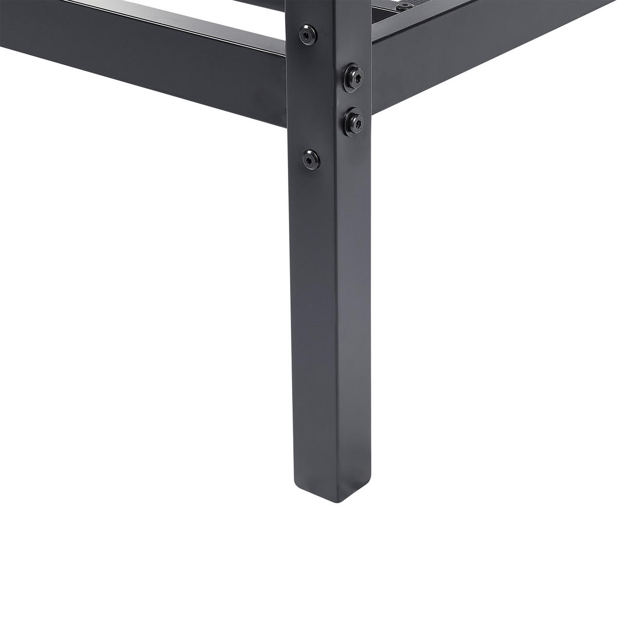 HIMMELBETT 140/200cm Schwarz Lestards - Schwarz, Metall (140/200cm) - Beliani