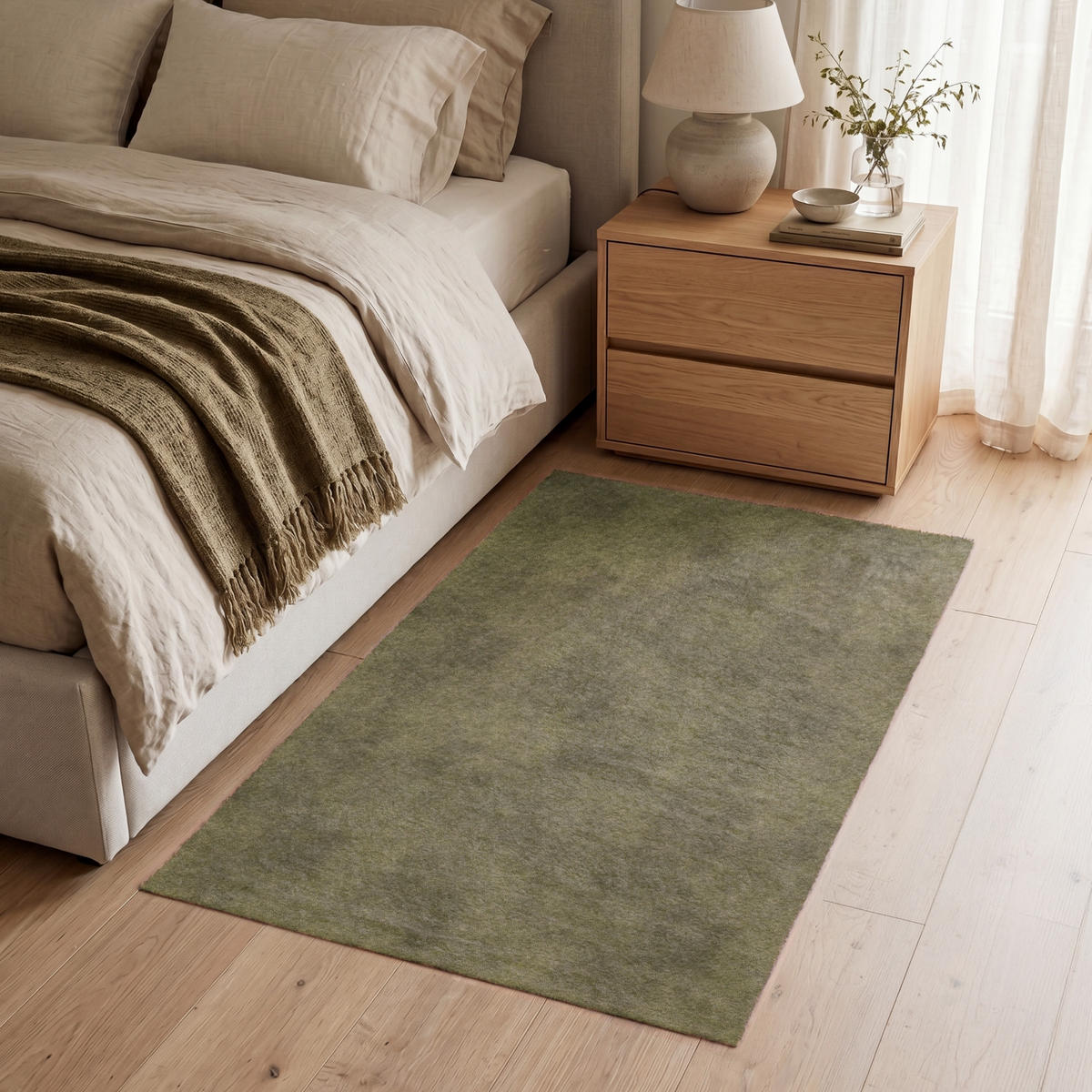 KOBERCE - Textúra - abstraktná - zelená - 90x150 cm - olivovozelená, textil/plast (90/0.4cm) - OnlyWow