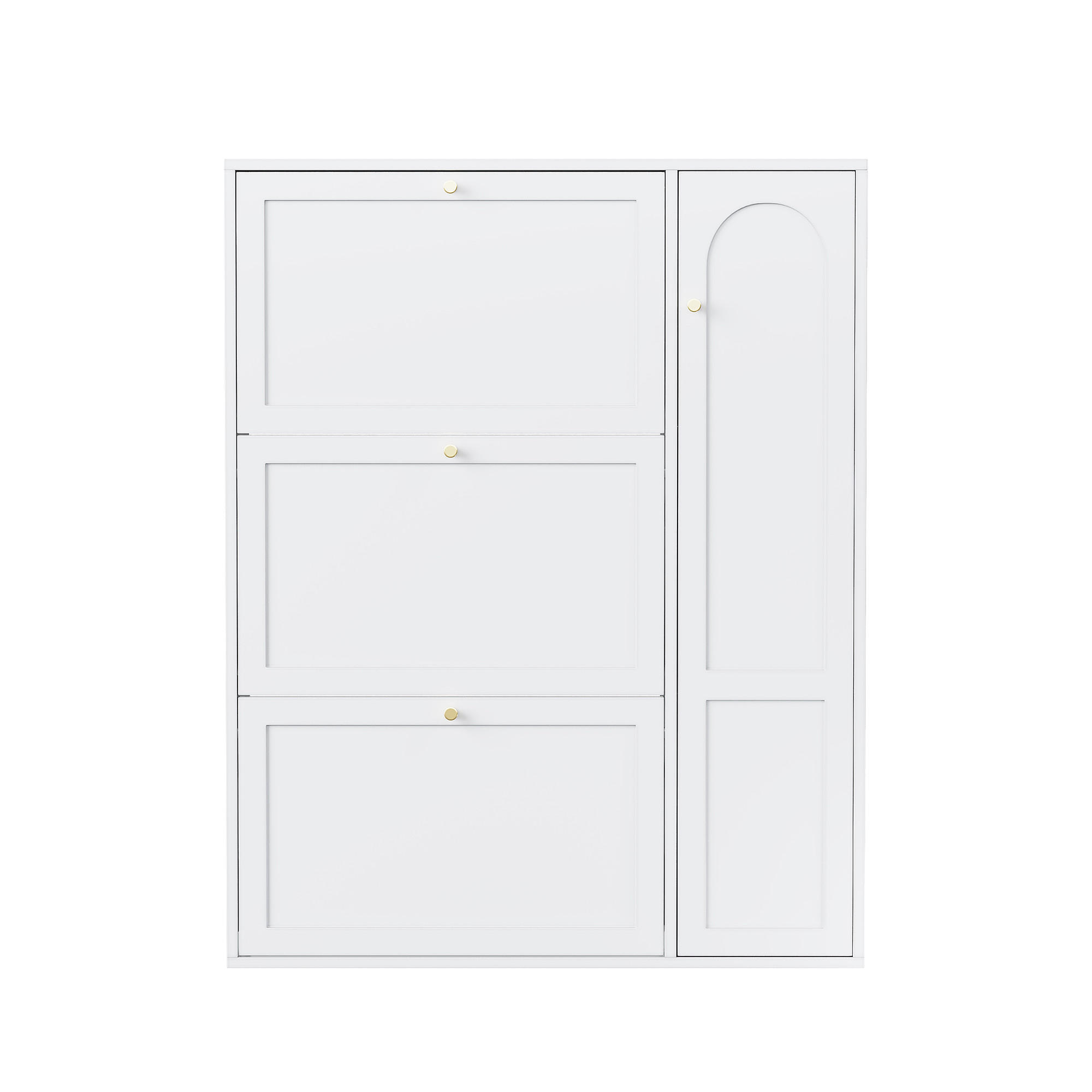 SCHUHSCHRANK Weiß 90/25/114 cm - Weiß, Holzwerkstoff (90/114/25cm) - PANGIVO