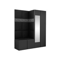 GARDEROBEN-SET Orion XII - Graphitfarben/Schwarz, Holzwerkstoff/Kunststoff (158/186/46cm) - MIRJAN24