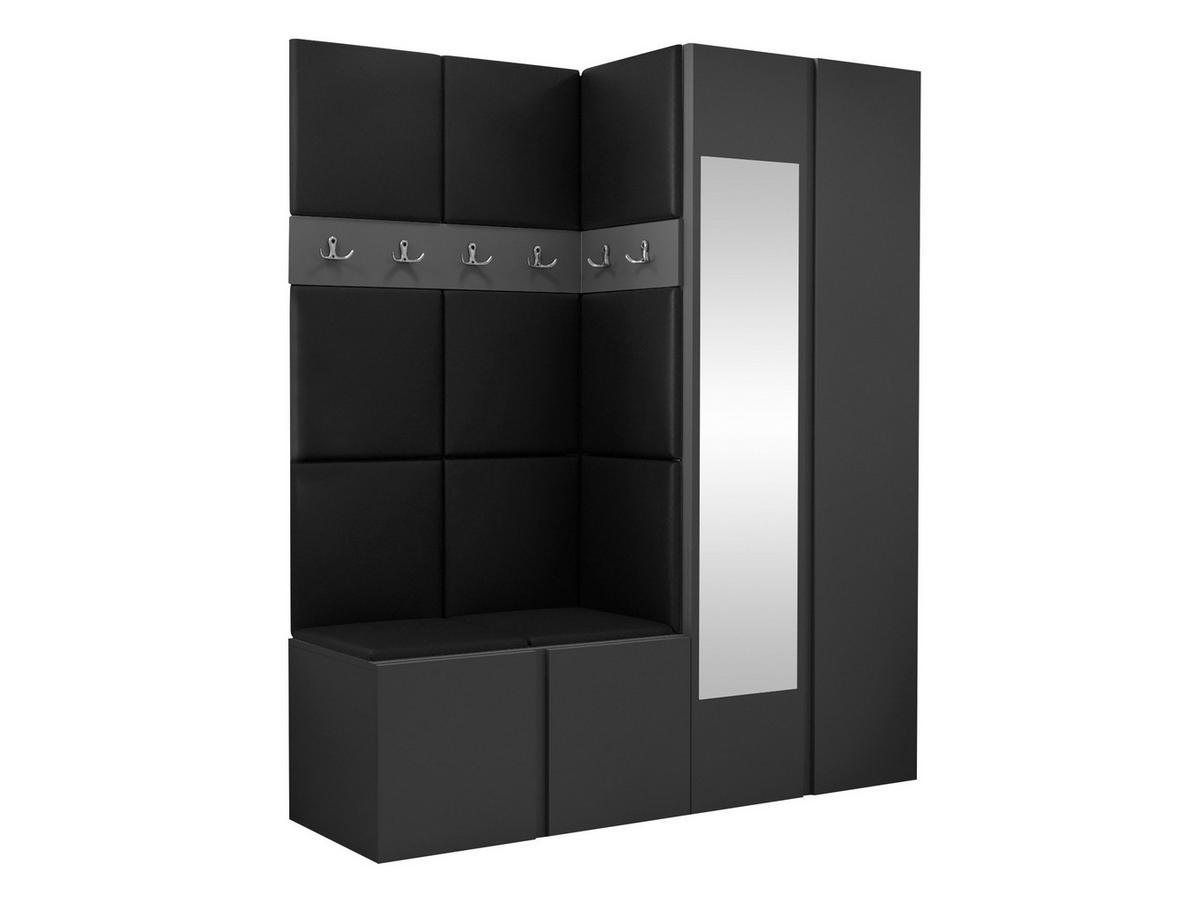 GARDEROBEN-SET Orion XII - Graphitfarben/Schwarz, Holzwerkstoff/Kunststoff (158/186/46cm) - MIRJAN24