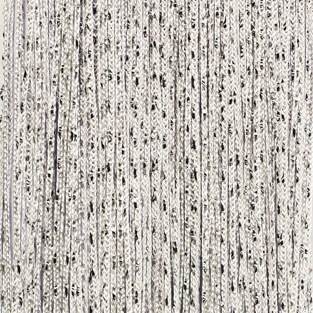 FADENVORHANG Lurex weiß/silber 245/90 cm Glitzer-Effekt Stangendurchzug kürzbar - Weiß, Textil (90/245/1cm) - wometo