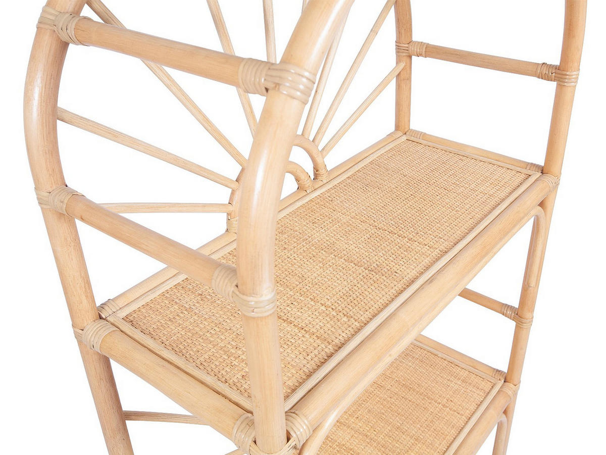 REGAL - 73 cm x 33 cm - rattan - naturfarben hell Nemeri - Naturfarben, Naturmaterialien (73/160/33cm) - Vente-Unique