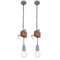 HÄNGELEUCHTE Holzoptik Braun - Braun, Holz (14/10/120cm) - Globo Lighting