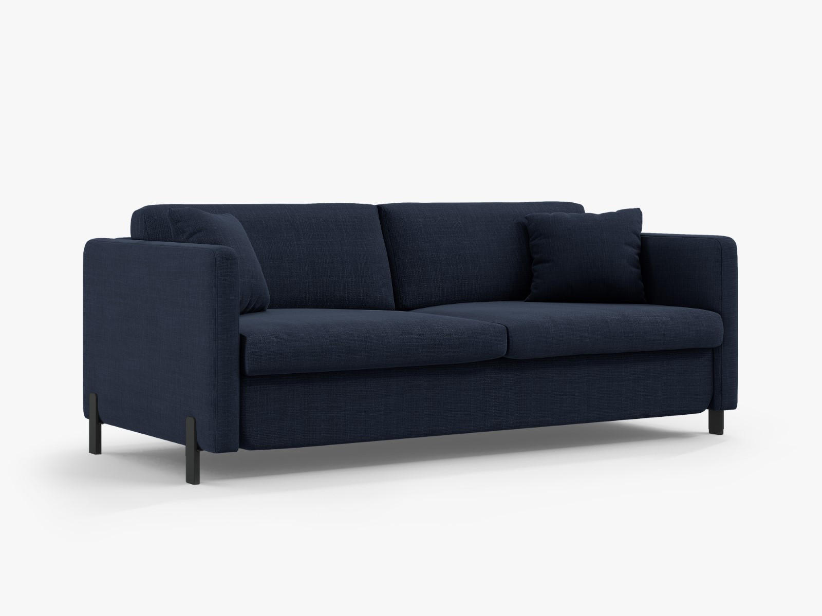SOFA ausklappbar Gloria aus strukturiertem Stoff blau 2 Sitzplätze - Blau, Textil (102/80/182cm) - Micadoni