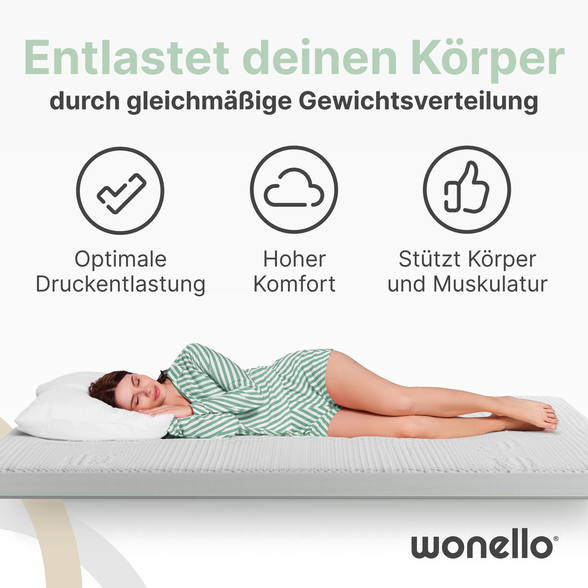 TOPPER 120/200 cm PureRelax - Weiß, Textil (120/200cm) - wonello
