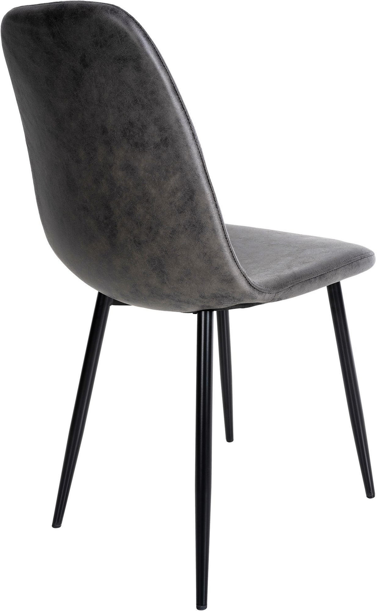 STUHL Lederlook Dunkelgrau - Dunkelgrau/Schwarz, Textil/Metall (44/88/51cm) - CLP