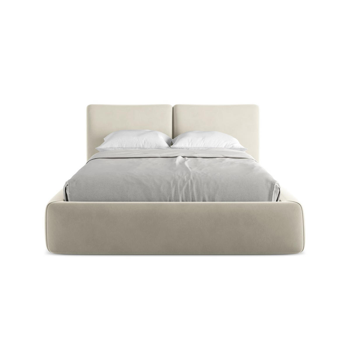 POLSTERBETT mit Bettkasten und Lattenrost 160x228 Creme - Perlmutt/Creme, Kunststoff/Textil (140/200cm) - LaMiaSofa
