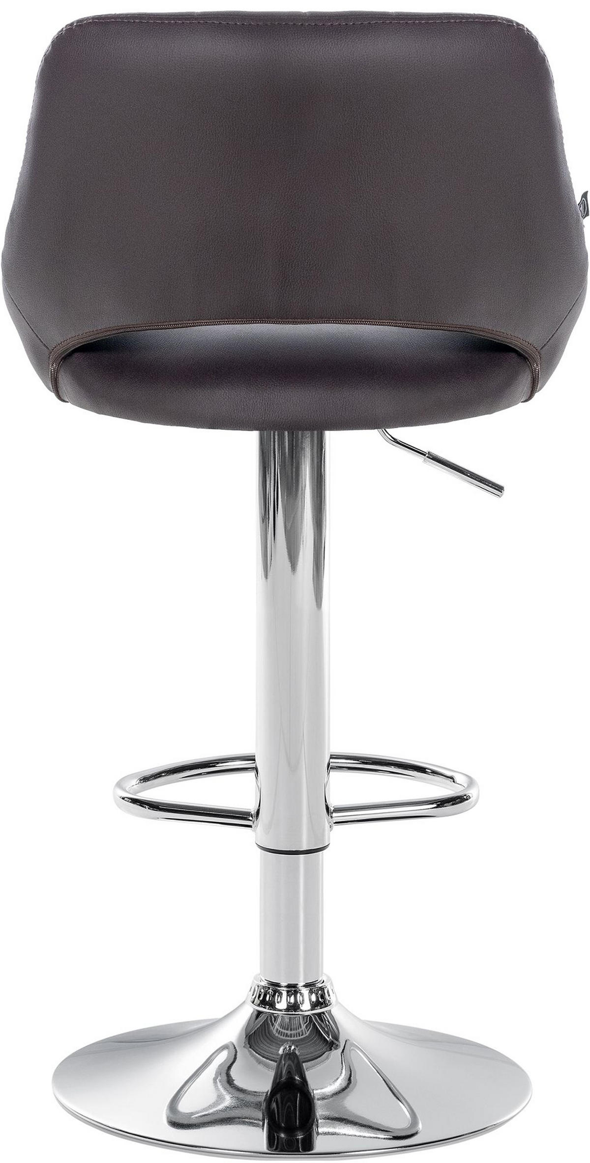 BARHOCKER Milos Kunstleder chrom braun - Chromfarben/Braun, Kunststoff/Metall (47/106/48cm) - TPFLiving