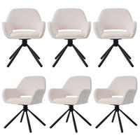 ESSZIMMERSTUHL 6er Set Drehbar Sherpa Weiss Armlehnen - Weiß, Holz (61.6/80/60.6cm) - FLIEKS