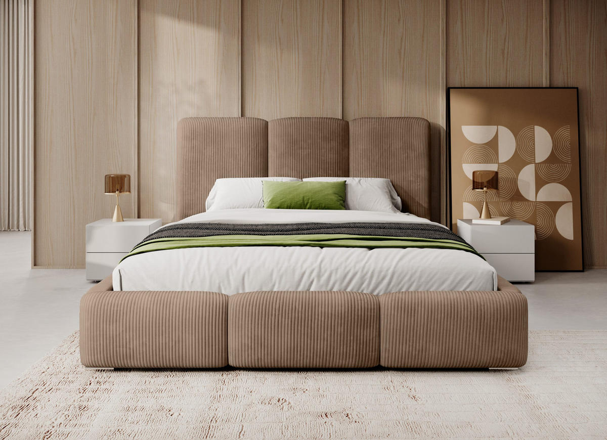 POLSTERBETT Doppelbett Walmer 160x200 cm Braun - Braun, Textil (160/200cm) - Fedve