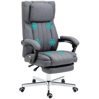 DREHSTUHL 65/61/105-113 cm grau aus Polyester mit Massagefunktion - Grau, Kunststoff (61/113/65cm) - OKWISH