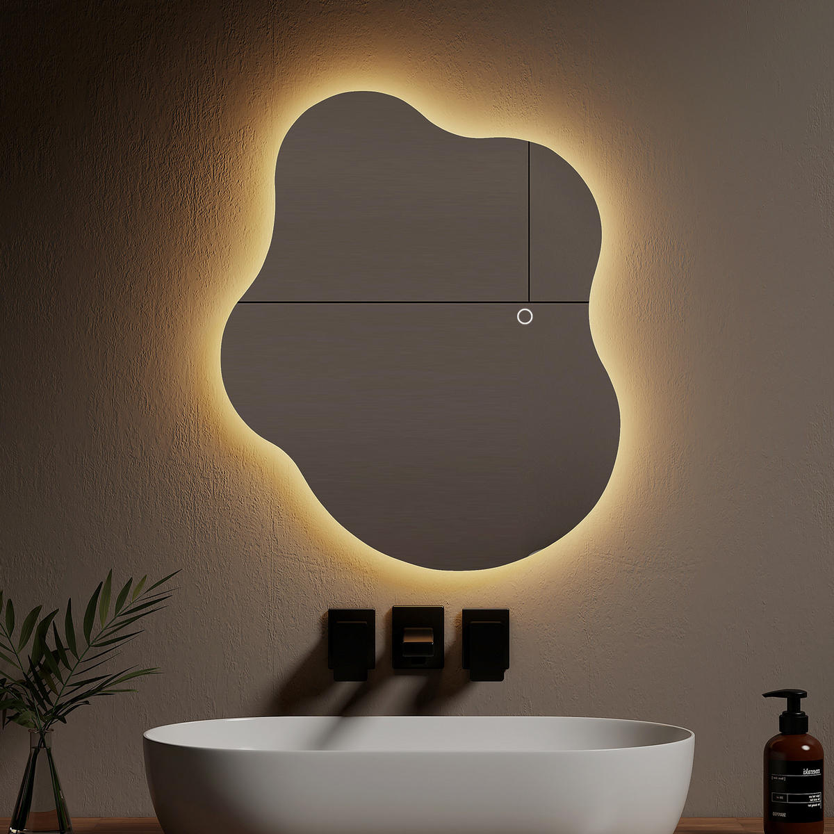 BADSPIEGEL mit Beleuchtung und Anti-Beschlag Rahmenloser 60/50 cm - Weiß, Glas (50/2.9/60cm) - EMKE