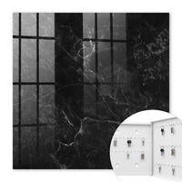 SCHLÜSSELBOX Weiß 30x30 cm – Türöffnung nach rechts - Marmorabstraktion - Schwarz, Metall (30/30/5cm) - TULUP