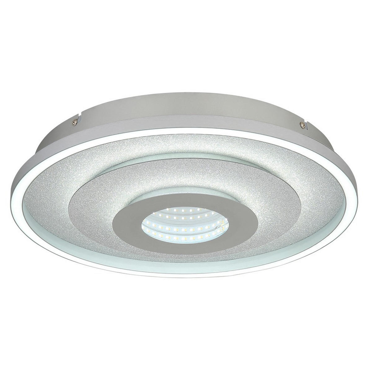 DECKENLEUCHTE MILES Metall silberfarben LED - Silberfarben, Metall (40/40/7.3cm) - Globo Lighting