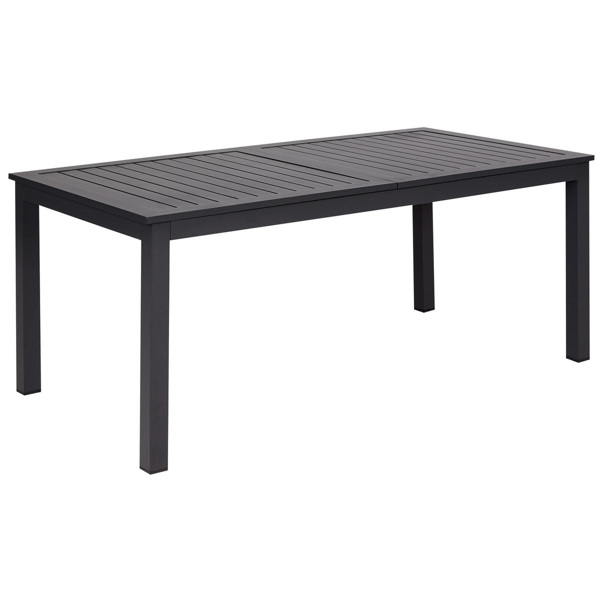 GARTENTISCH 180-240/90 cm Kunststoff Dunkelgrau Skaloma - Grau, Metall (180/90/74cm) - Beliani