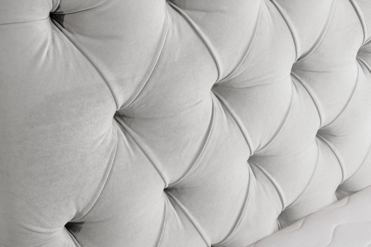 POLSTERBETT CHESTERFIELD mit Bettkasten Velour Stoff 180 x 200 cm - Beige, Holzwerkstoff (180/200cm) - VENASI MÖBEL