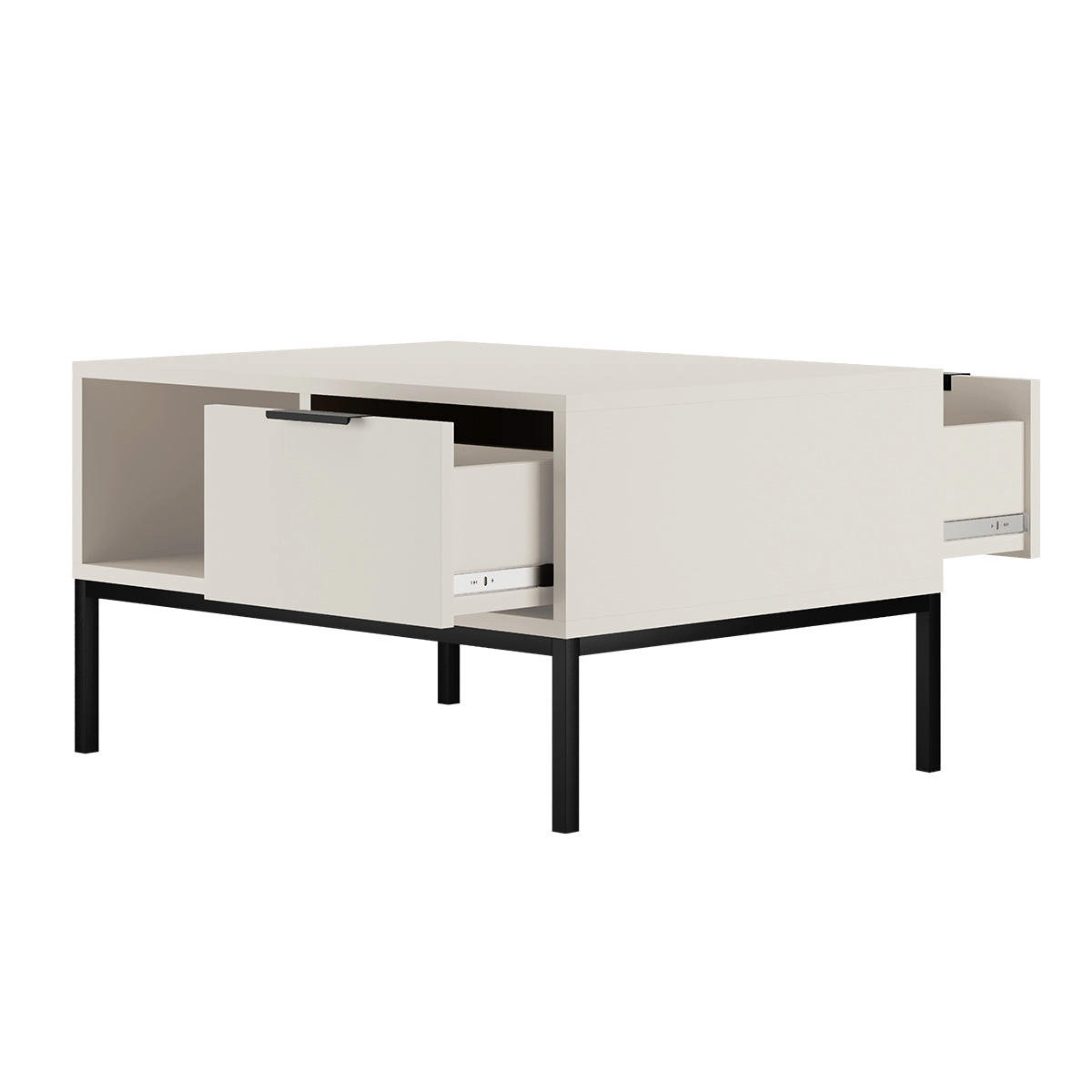 KLUBSKA MIZICA Seattle Črno-belo - bela, leseni material (60/80/45.4cm) - Petits-meubles