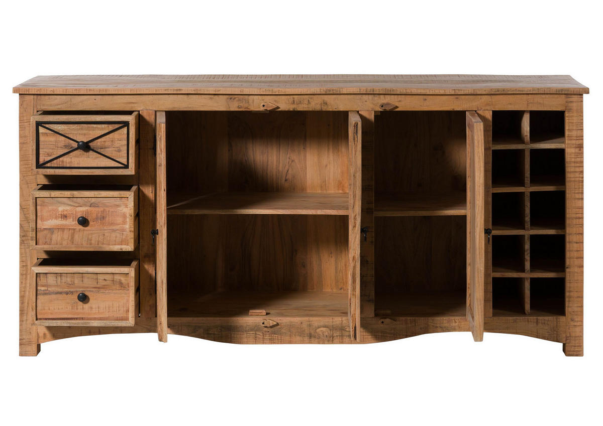 SIDEBOARD Akazie 193x45x90 natur versiegelt NATURE OF SPIRIT #215 - Braun, Holz (193/90/45cm) - Massivmoebel24