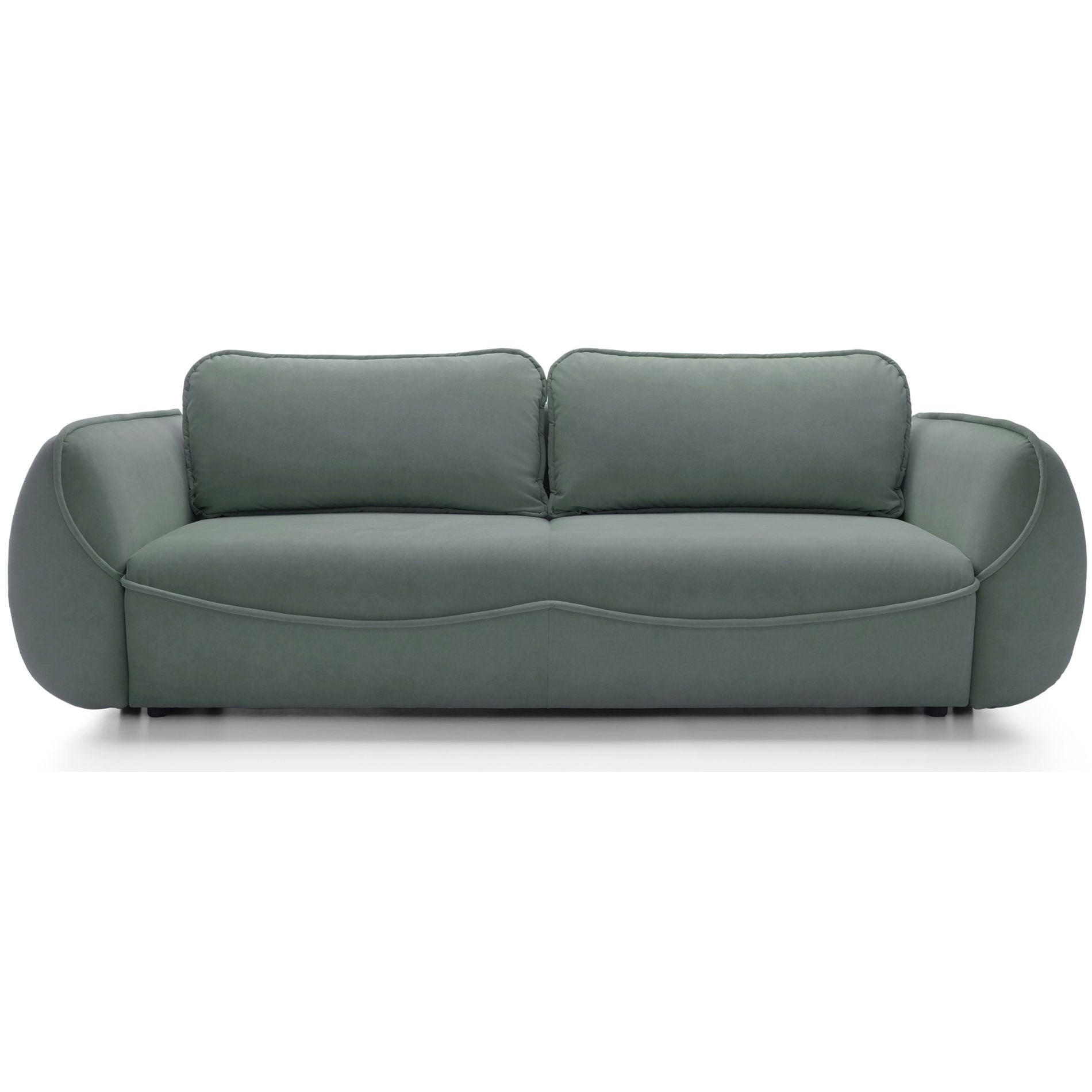 3-SITZER SOFA Cutie Salbei Easy-Clean-Velours - Schwarz/Hellgrün, Textil (257/90/114cm) - Selsey