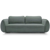 3-SITZER SOFA Cutie Salbei Easy-Clean-Velours - Schwarz/Hellgrün, Textil (257/90/114cm) - Selsey