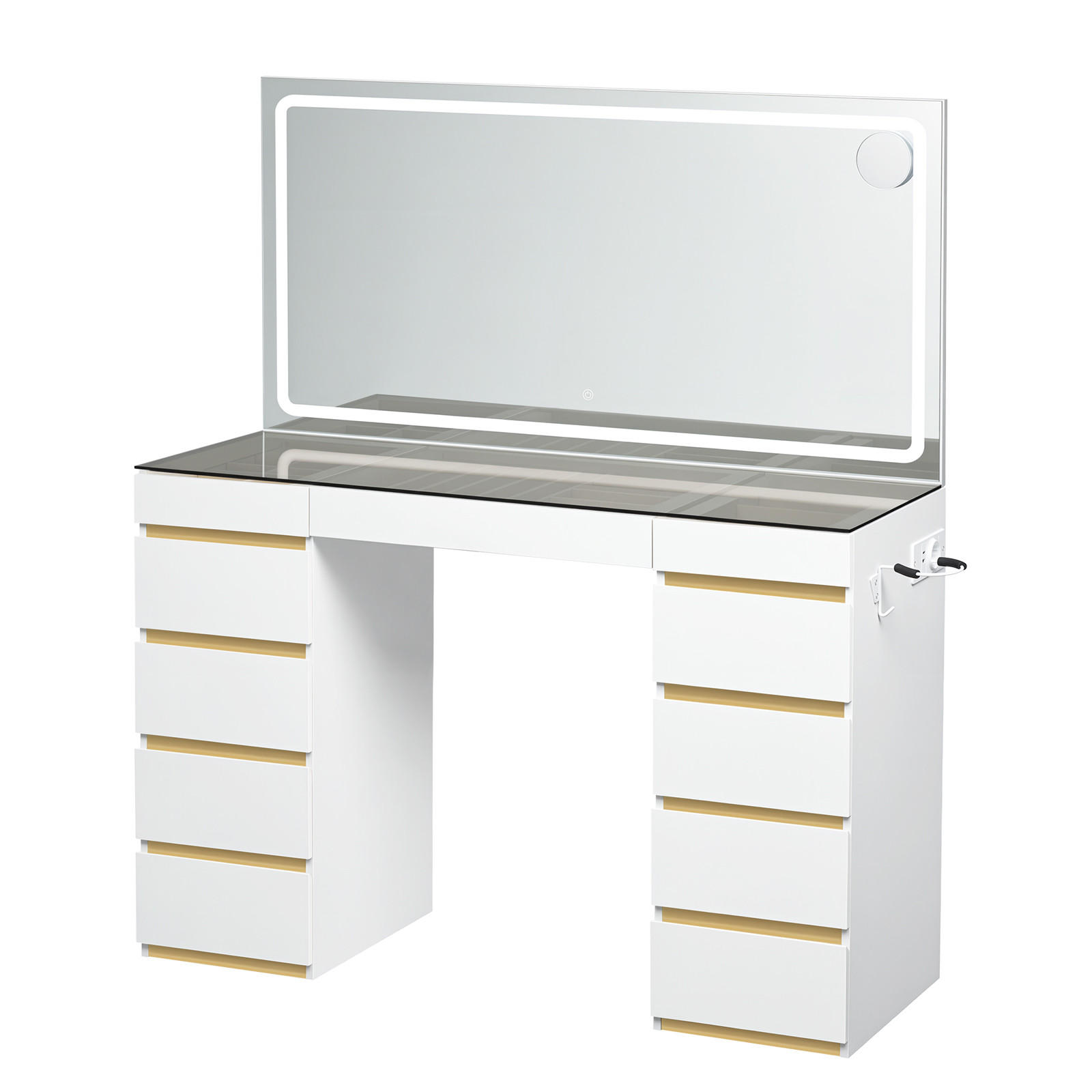 Woltu Schminktisch Gold 112x133x40 cm