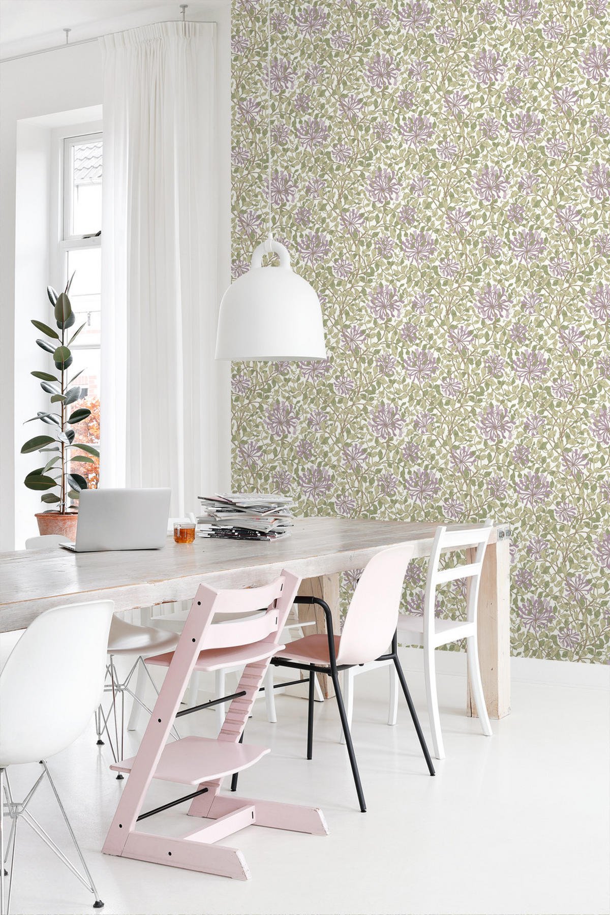 TAPETE Blumen 50 x 900 cm - Grün, Papier (50/900cm) - ESTAhome
