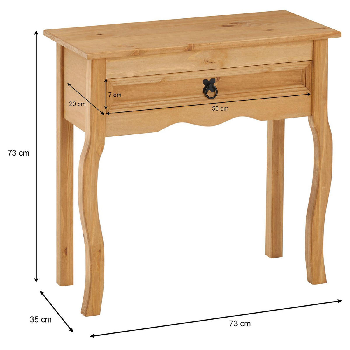 KONSOLENTISCH SALSA braun - Braun, Holz (35/73/73cm) - CARO-Möbel
